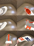 Hermes White Orange Blue Mesh Sneakers