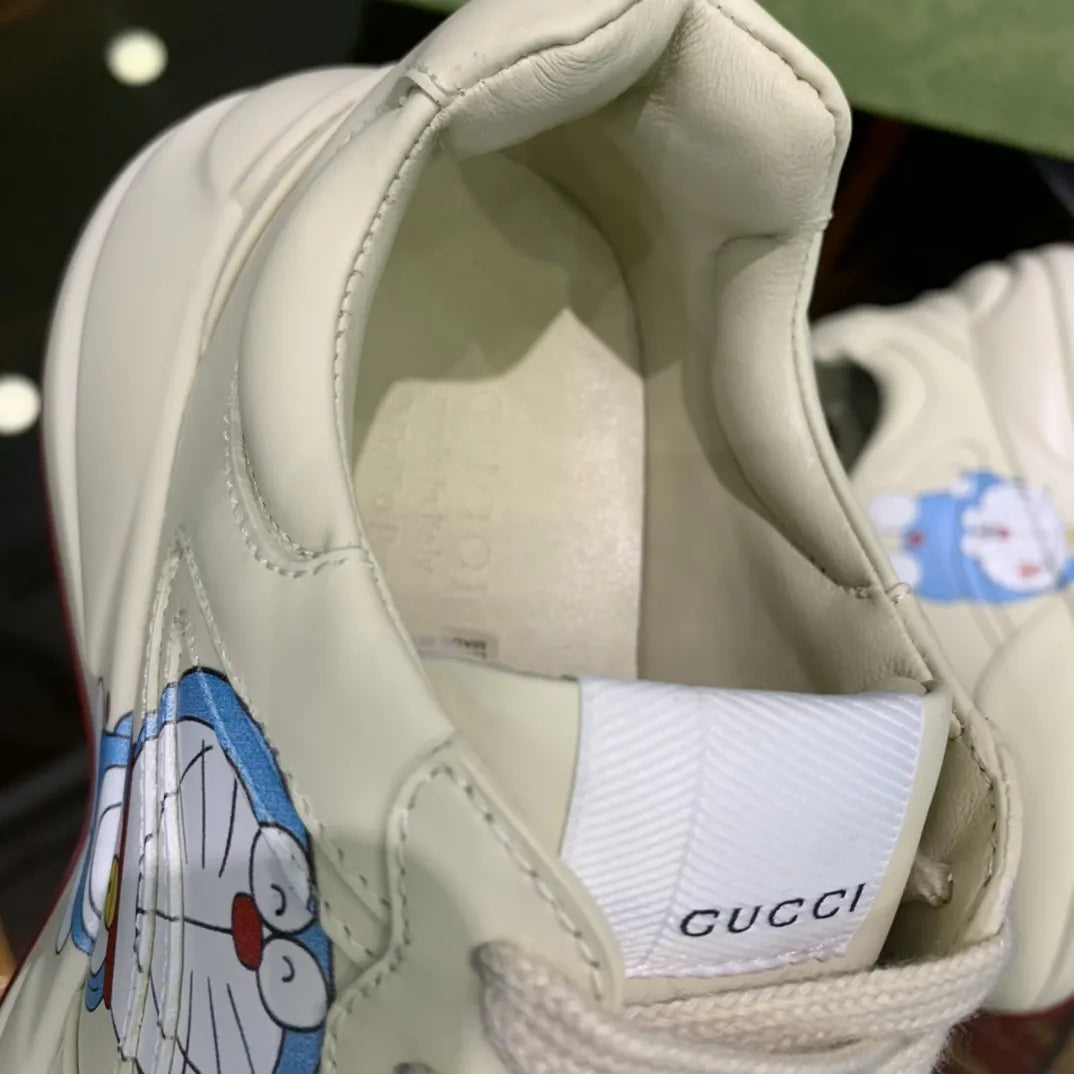 Doraemon Cream Off White Red Sneakers