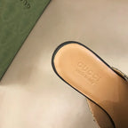 Gucci GG Supreme Beige Brown Mules