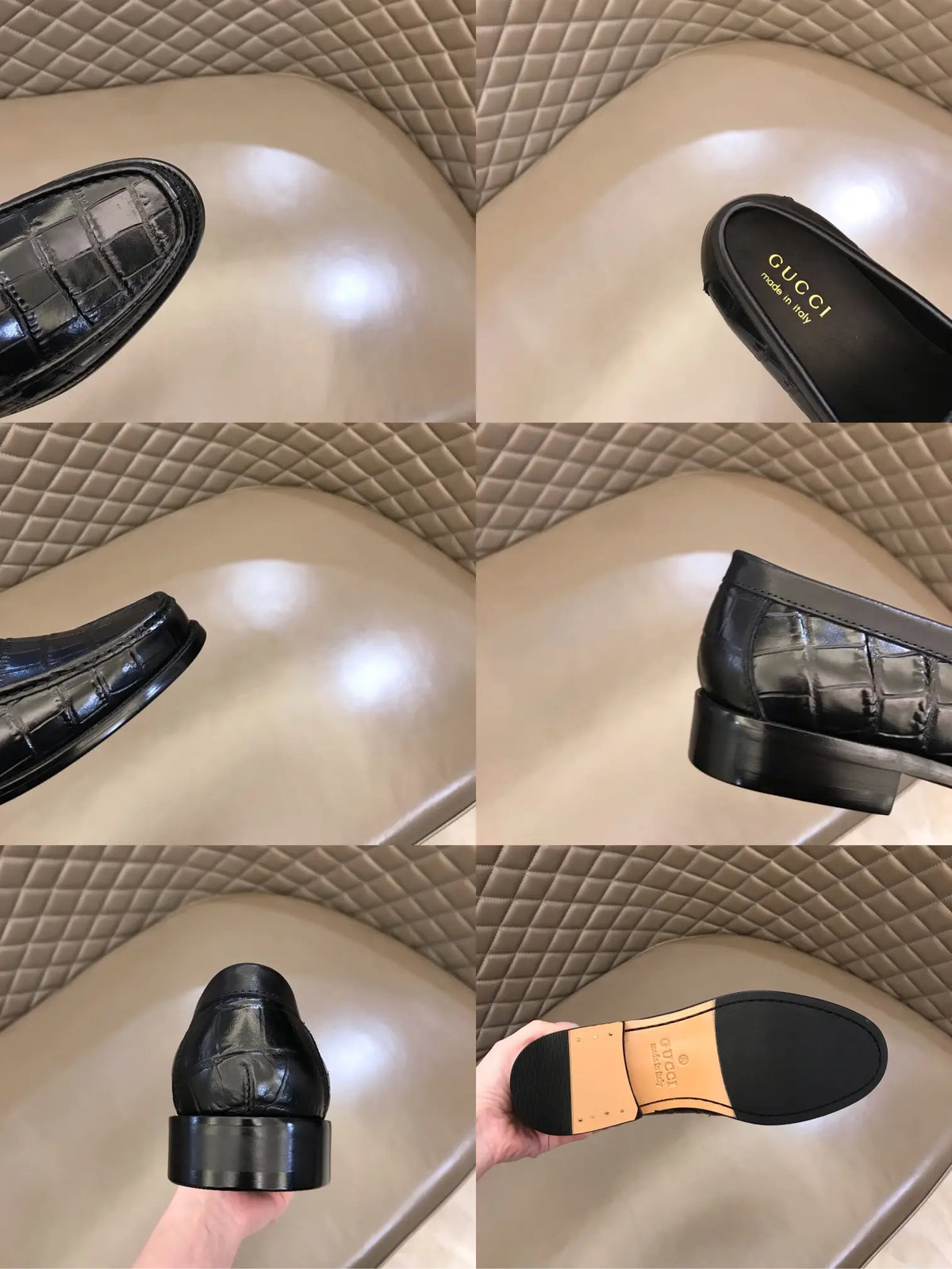 Gucci Horsebit Black Crocodile Leather Loafers