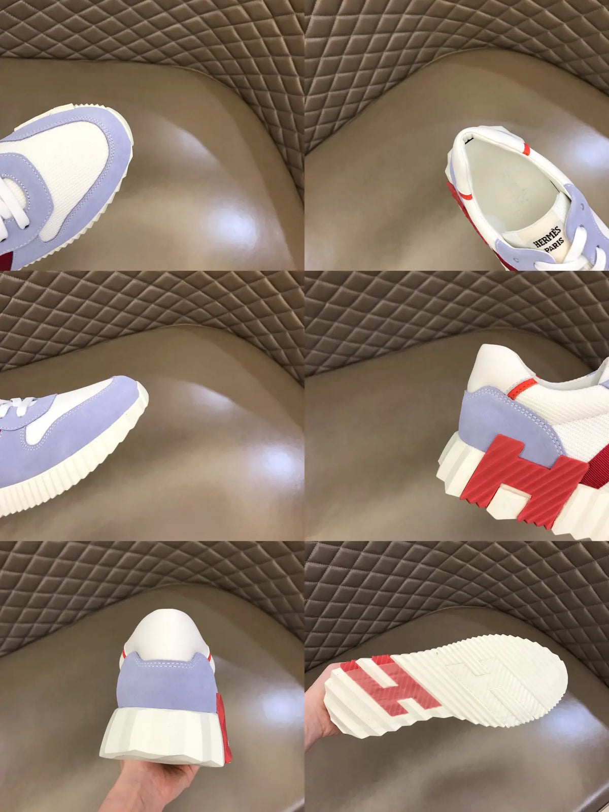 Hermes Paris Purple White Red Sneakers