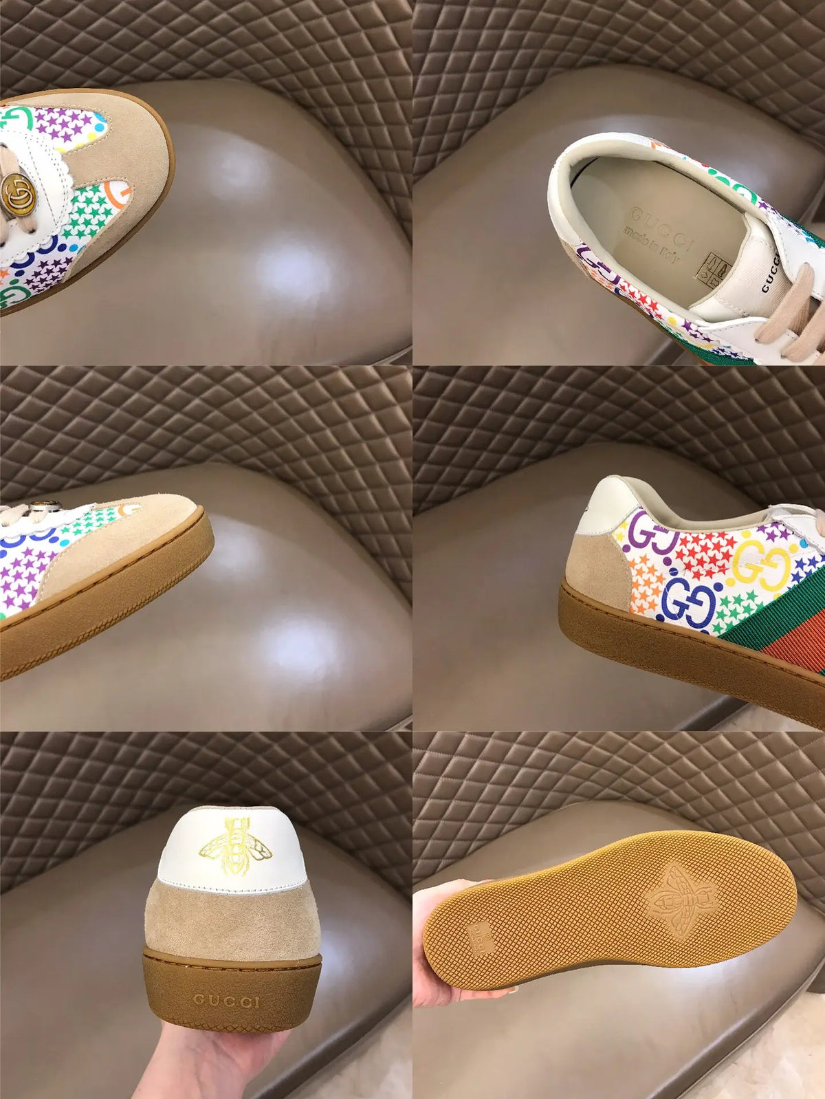 Gucci Ace White Beige Multicolor Sneakers