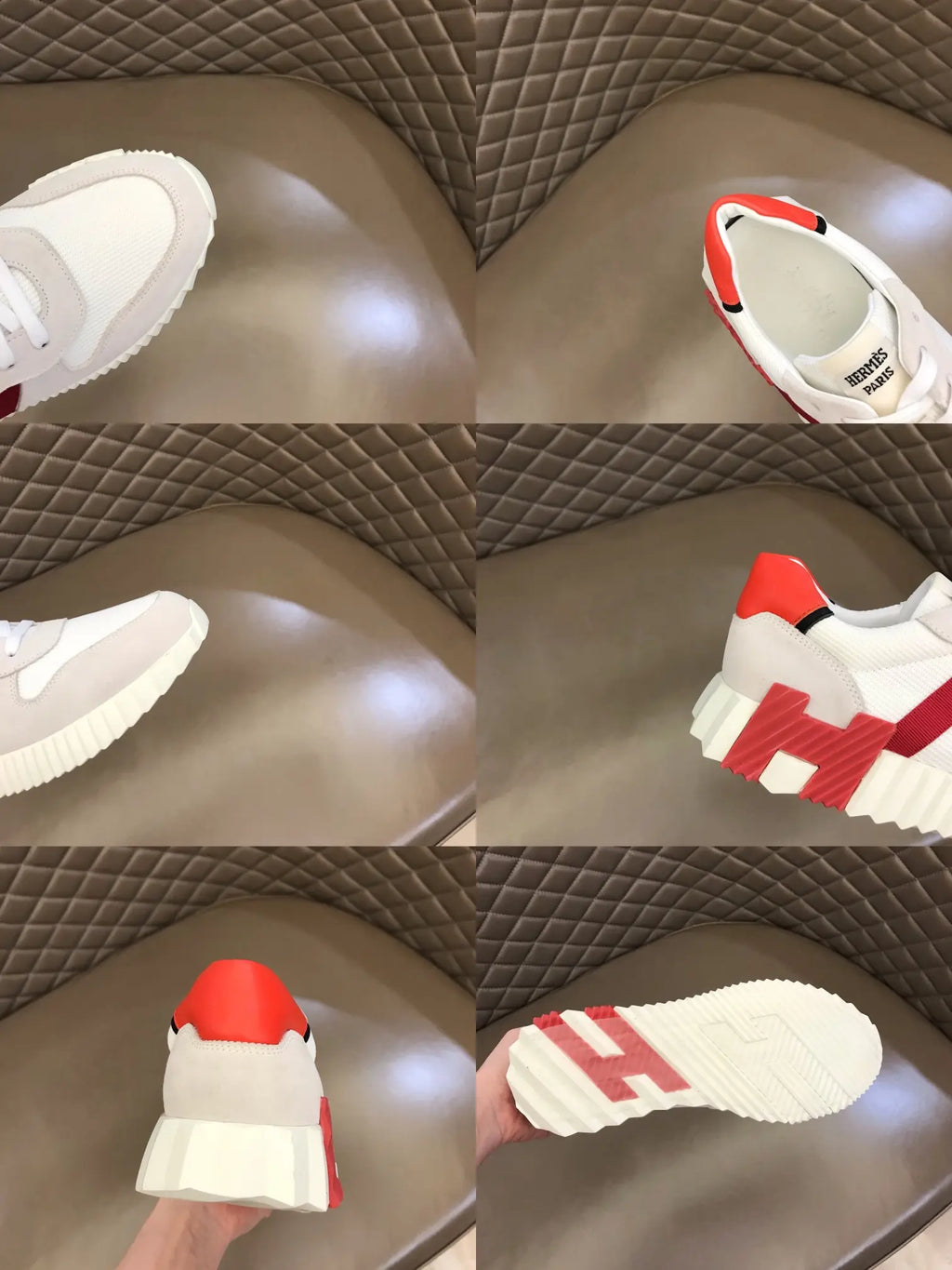Hermès Paris White Red Sneakers