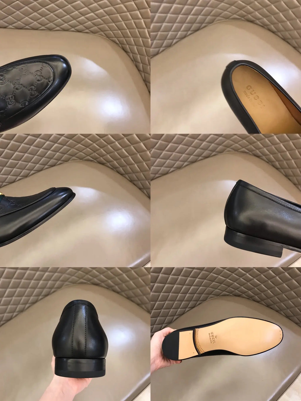Gucci Horsebit Monogram Black Leather Loafers