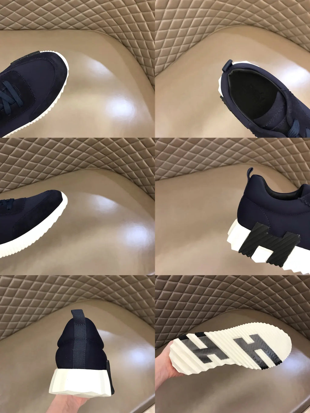 Hermès Navy Blue White Sole Sneakers