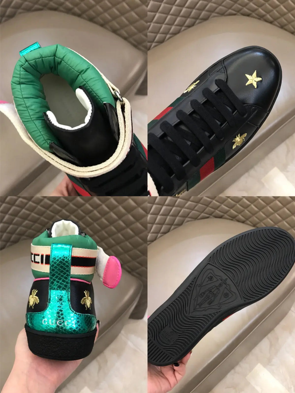 Gucci Ace Black Red Green Sneakers