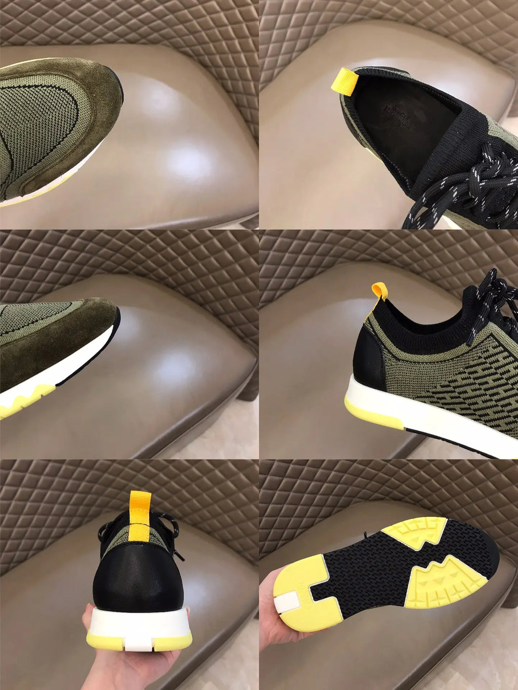 Hermès H Green Black White Sneakers