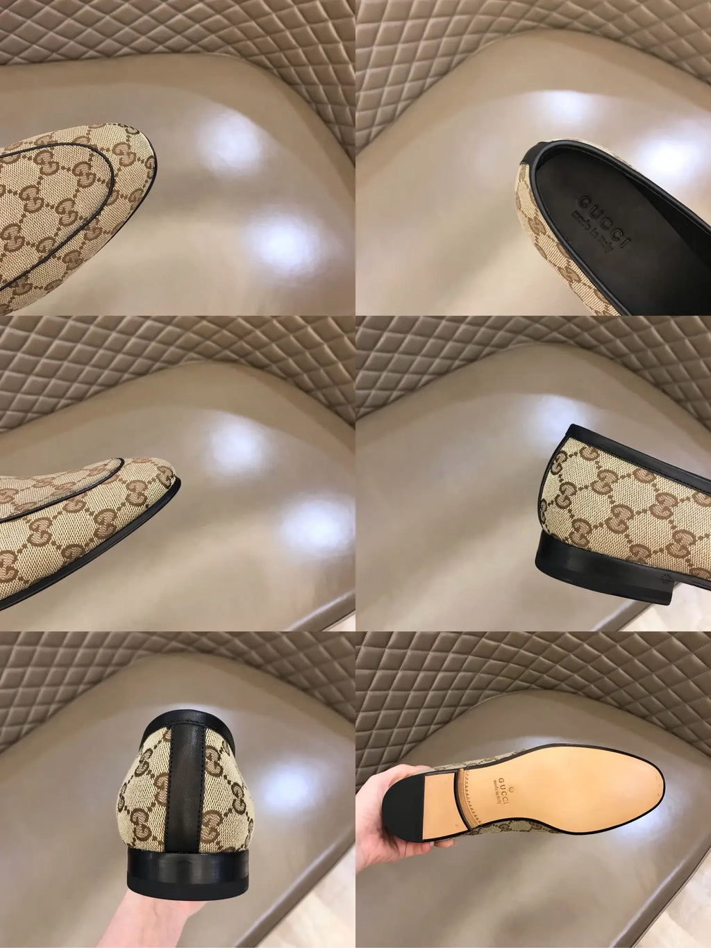 Gucci GG Supreme Horsebit Beige Loafers