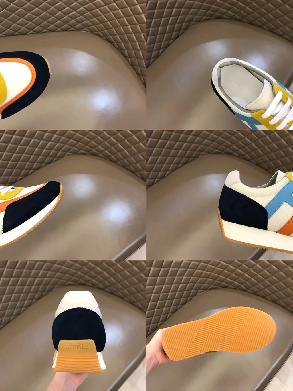 Hermès Black White Blue Yellow Orange Sneakers