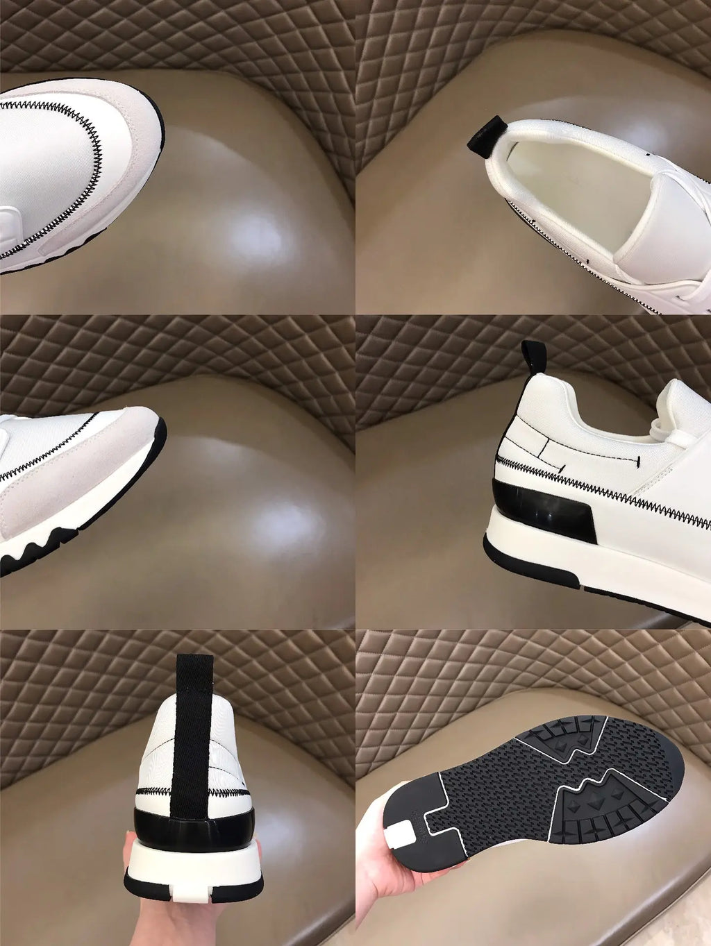 Hermes Paris White Black Sneakers