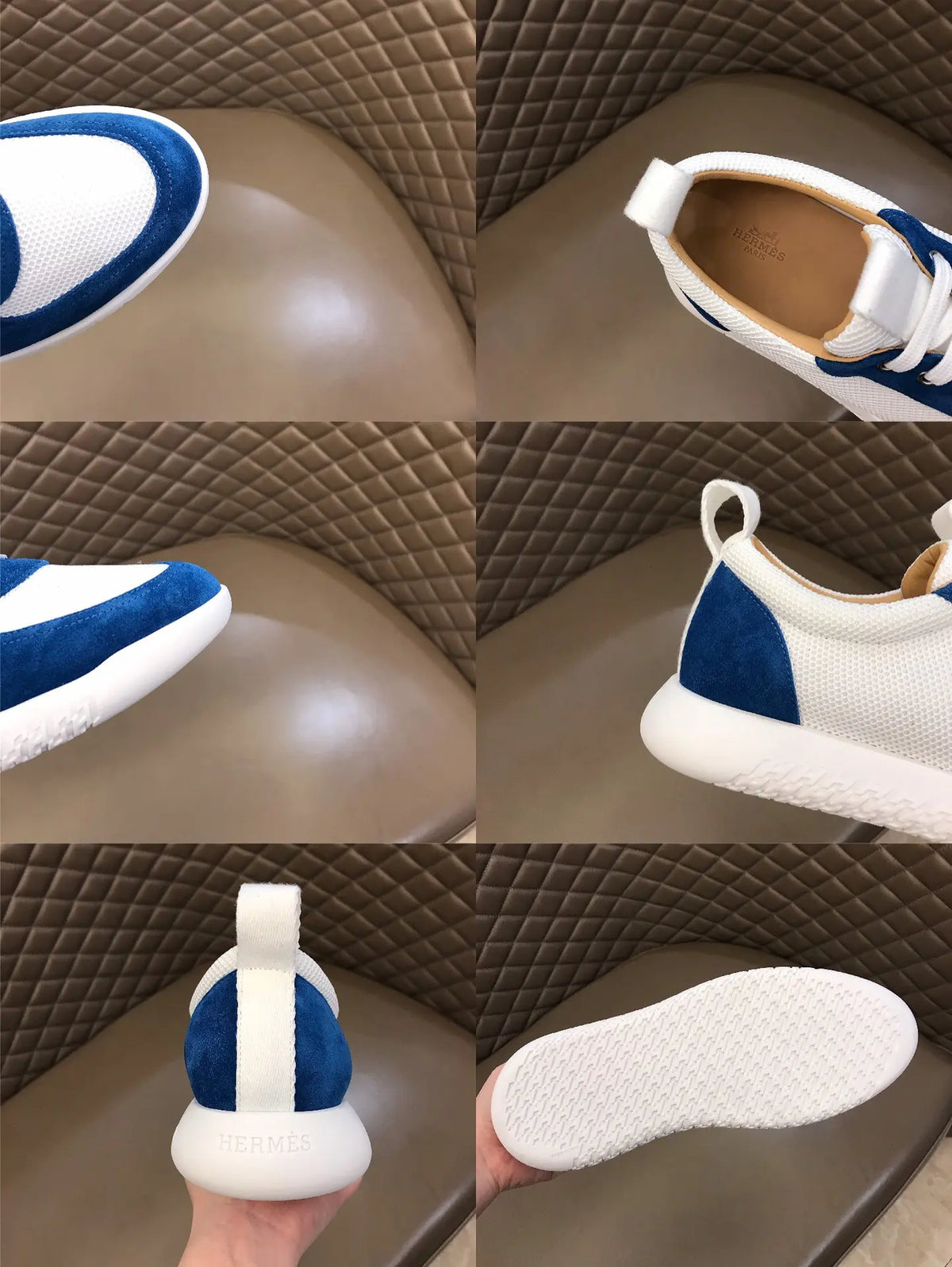 Hermes Paris White Blue Sneakers