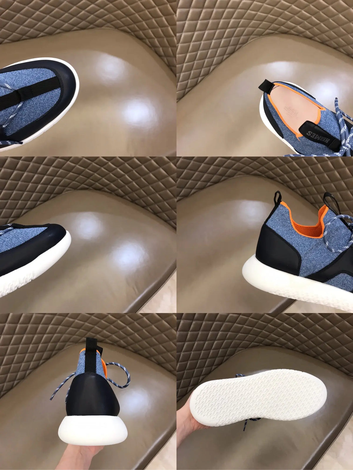 Hermès Bouncing Grey Black Orange Sneakers