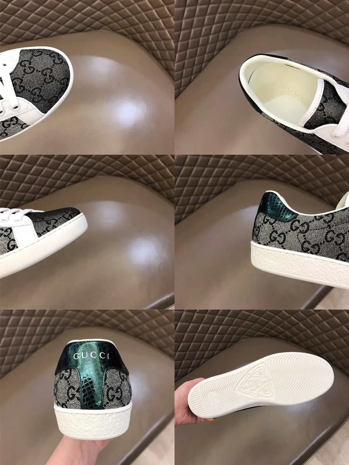 Gucci Ace Grey Black White Red Sneakers