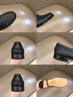 Gucci GG Monogram Black Leather Loafers