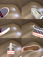 Gucci Striped Blue White Red Slip On Sneakers