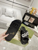 Gucci Logo Black White Slides