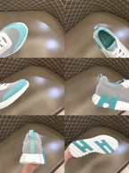 Hermes Bouncing White Light Blue Sneakers