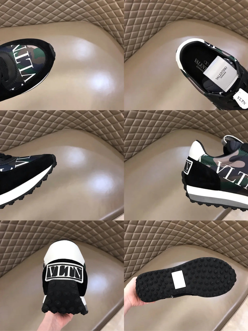 Valentino Black Camo Green White Sneakers
