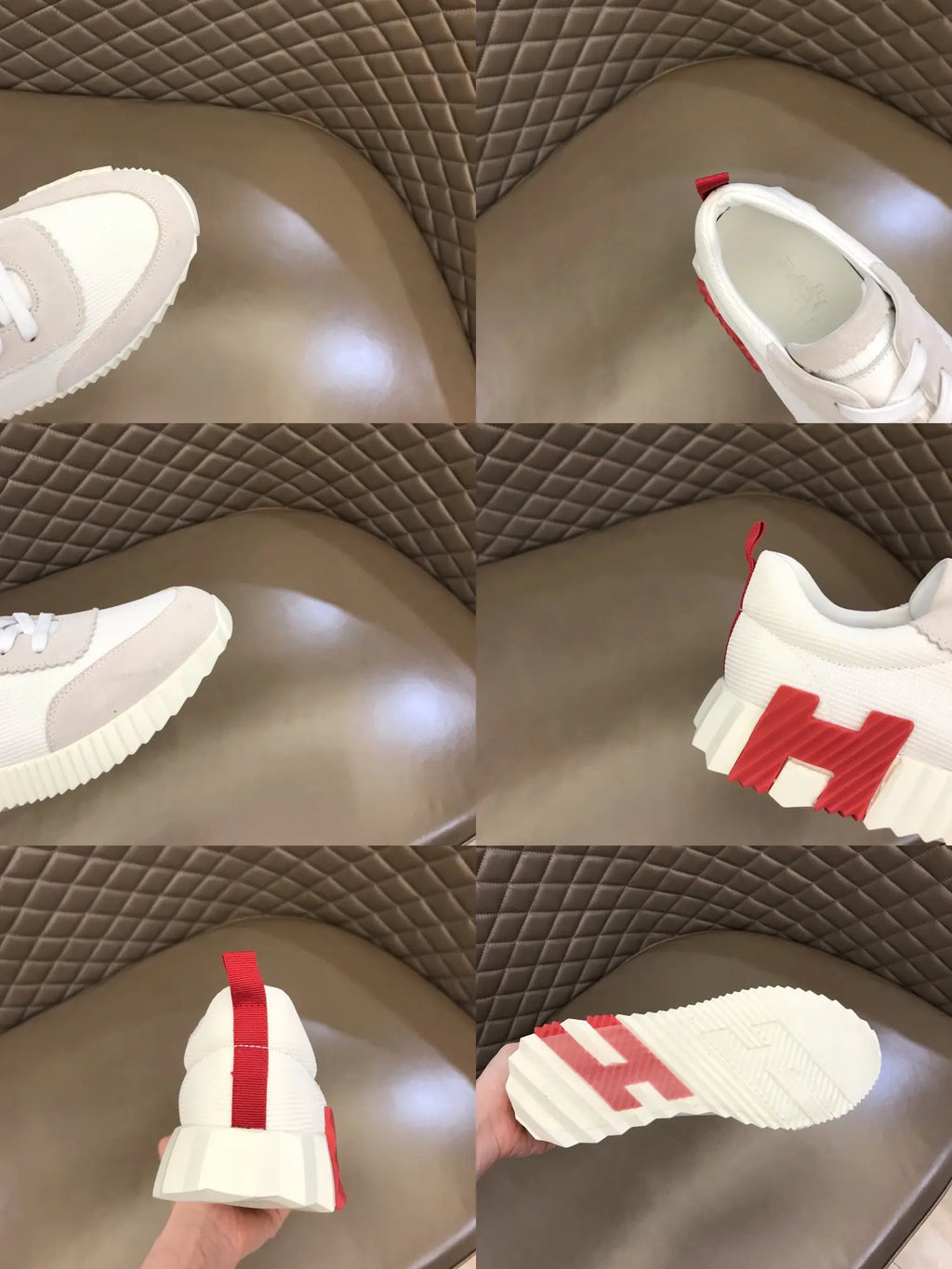 Hermes White Red Sneakers