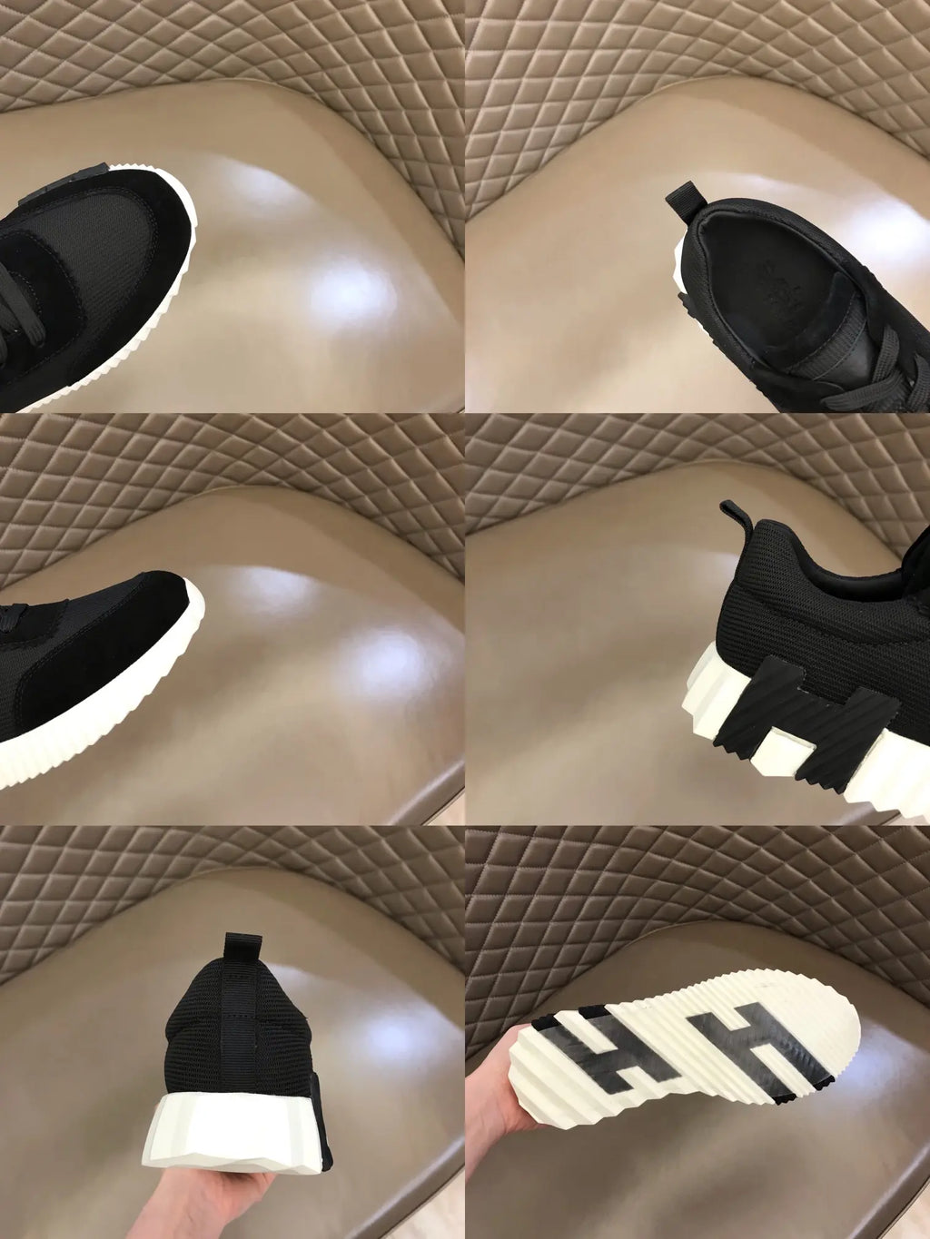 Hermes Paris Black Mesh Sneakers