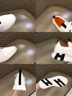 Hermes Bouncing White Black Orange Sneakers
